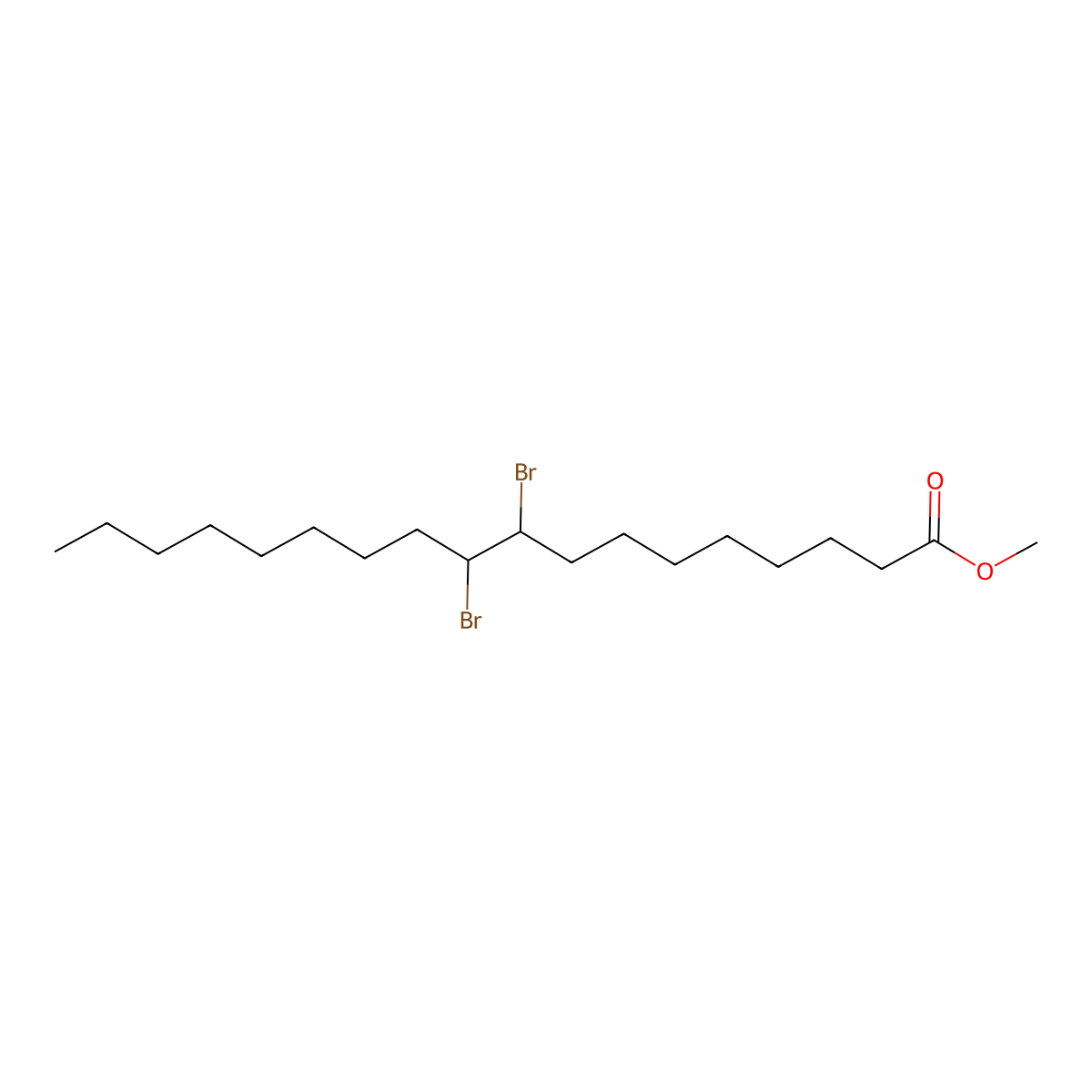 Methyl 9,10-dibromostearate molecular structure, CAS 25456-04-6