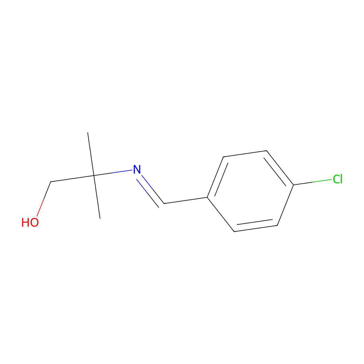 2-[(4-Chlorobenzylidene)amino]-2-methyl-1-propanol molecular structure, CAS 25457-95-8