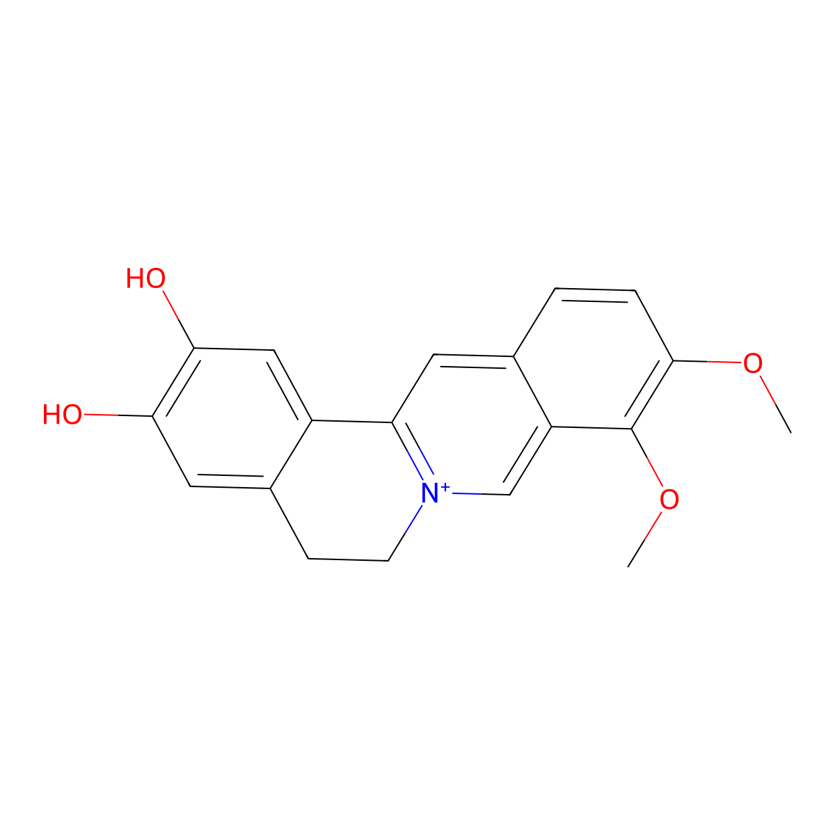 Demethyleneberberine molecular structure, CAS 25459-91-0