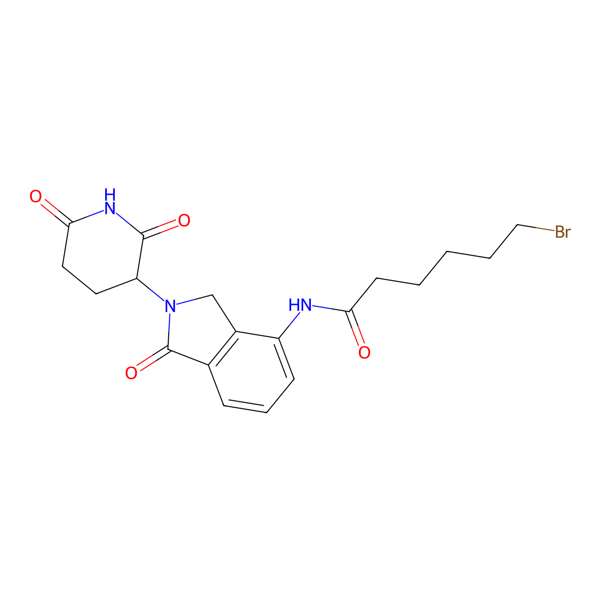 6-bromo-N-[2-(2,6-dioxopiperidin-3-yl)-1-oxo-2,3-dihydro-1H-isoindol-4-yl]hexanamide molecular structure, CAS 2545963-27-5