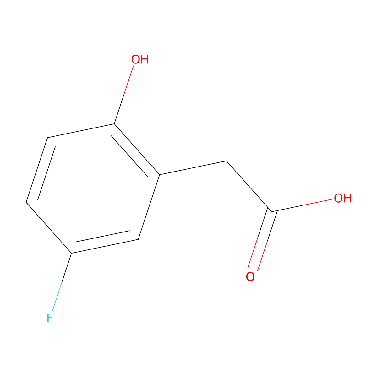 2-(5-Fluoro-2-hydroxyphenyl)acetic acid molecular structure, CAS 2546-41-0