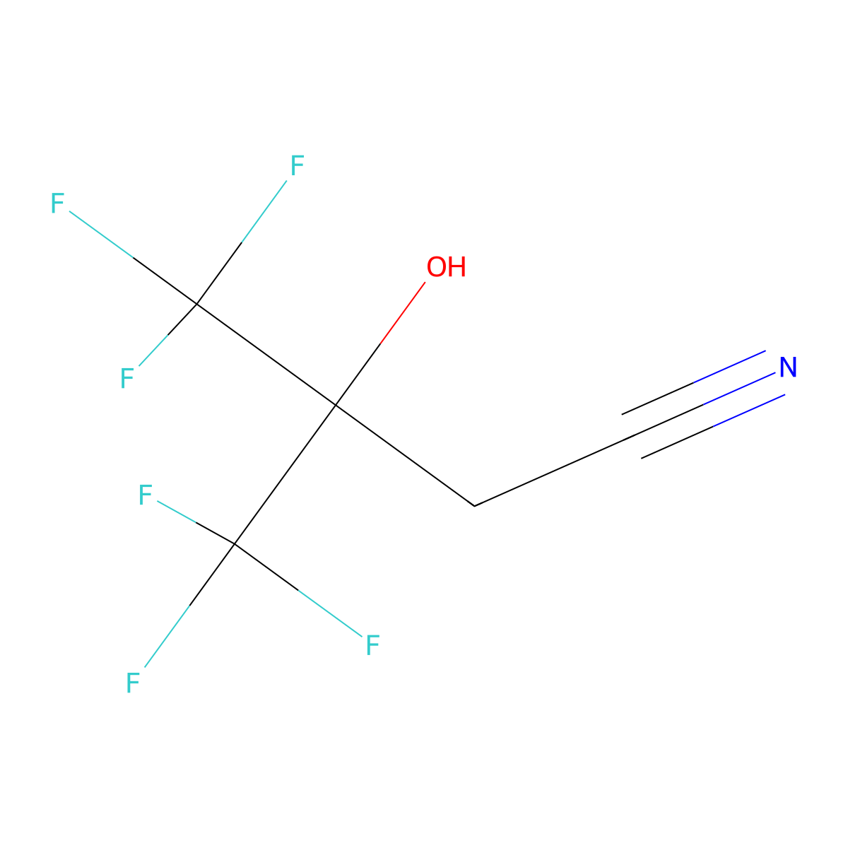 4,4,4-Trifluoro-3-hydroxy-3-(trifluoromethyl)butanenitrile molecular structure, CAS 2546-63-6