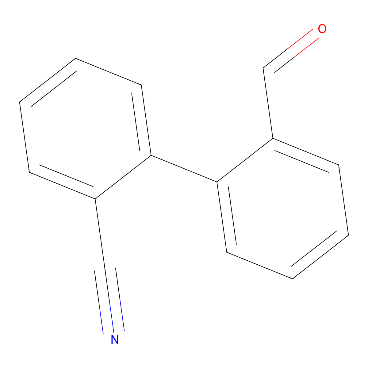 2'-Formylbiphenyl-2-carbonitrile molecular structure, CAS 25460-07-5