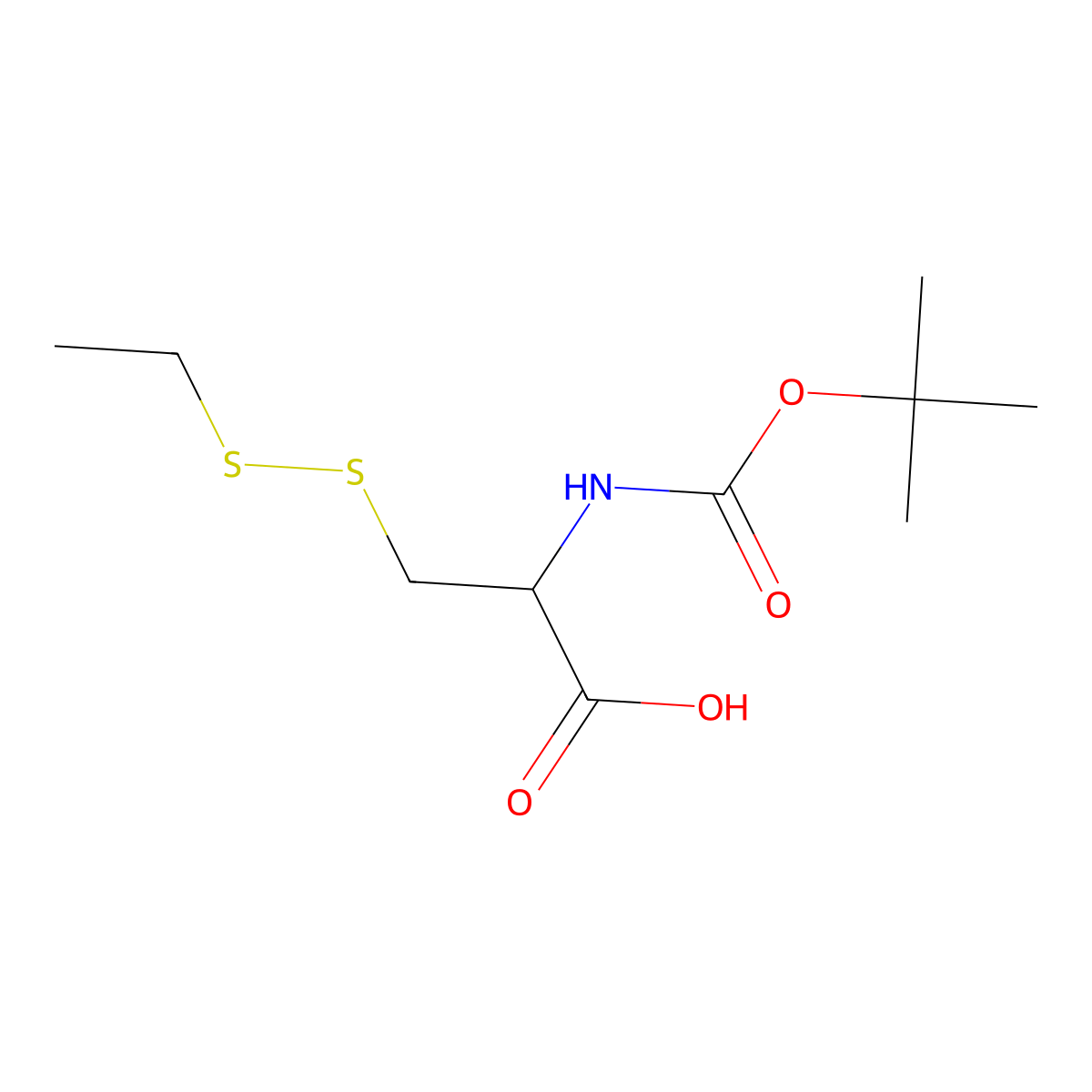 N-(tert-Butoxycarbonyl)-3-(ethyldisulfanyl)-L-alanine molecular structure, CAS 25461-01-2