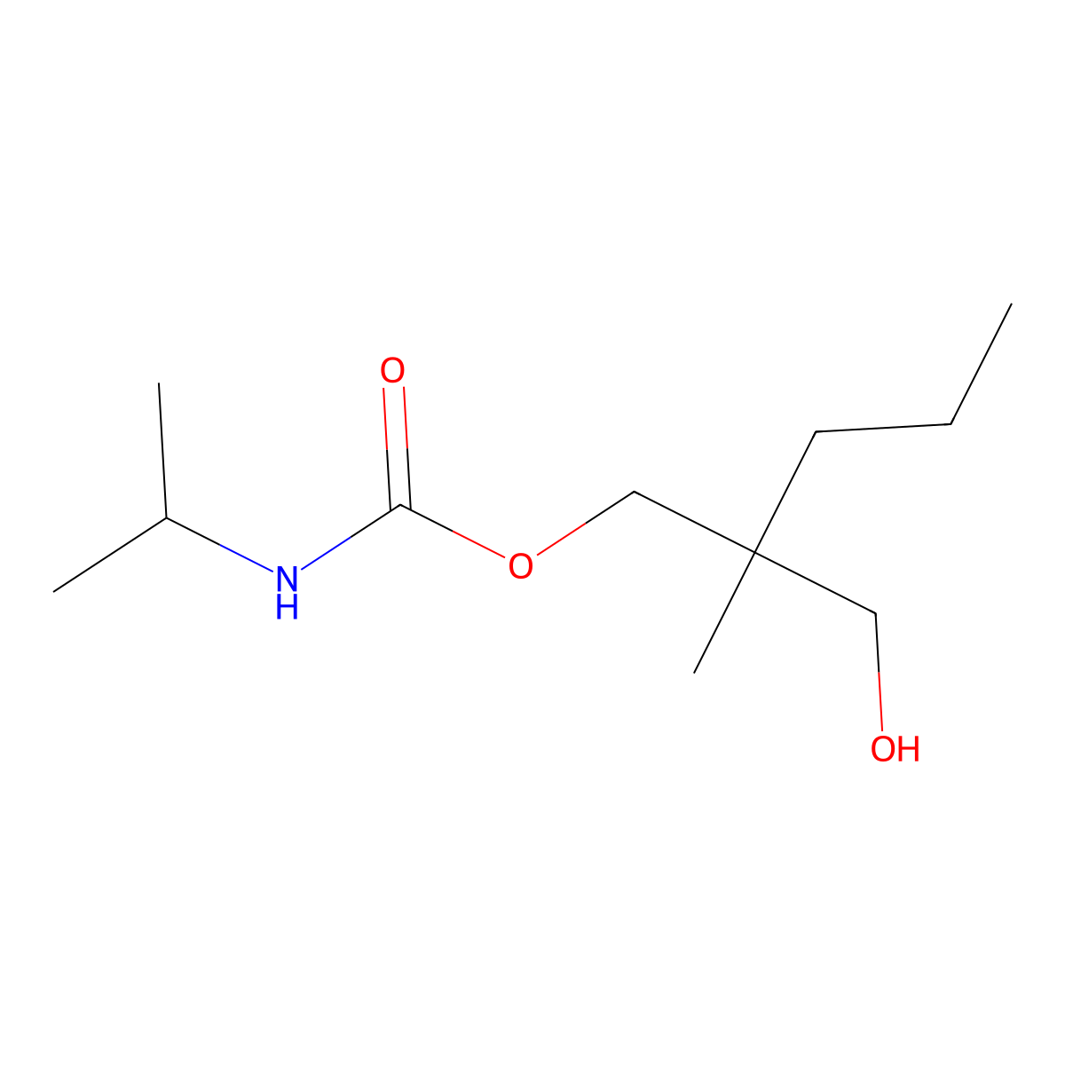 2-Hydroxymethyl-2-methylpentyl isopropylcarbamate molecular structure, CAS 25462-17-3