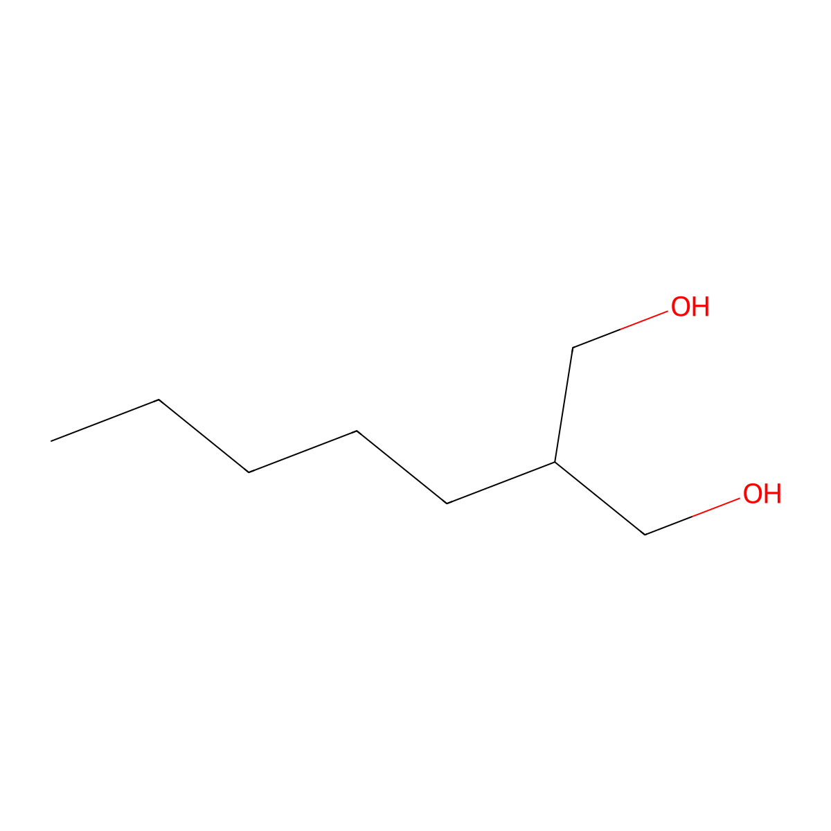 2-Pentyl-1,3-propanediol molecular structure, CAS 25462-23-1