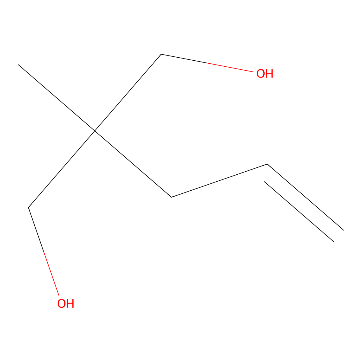 1,3-Propanediol, 2-allyl-2-methyl- molecular structure, CAS 25462-37-7