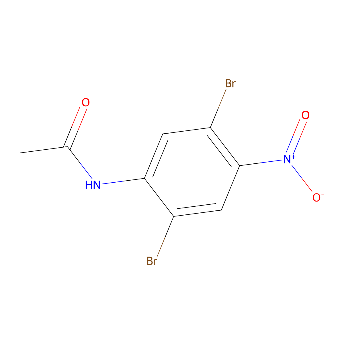 N-(2,5-dibromo-4-nitrophenyl)acetamide molecular structure, CAS 25462-67-3
