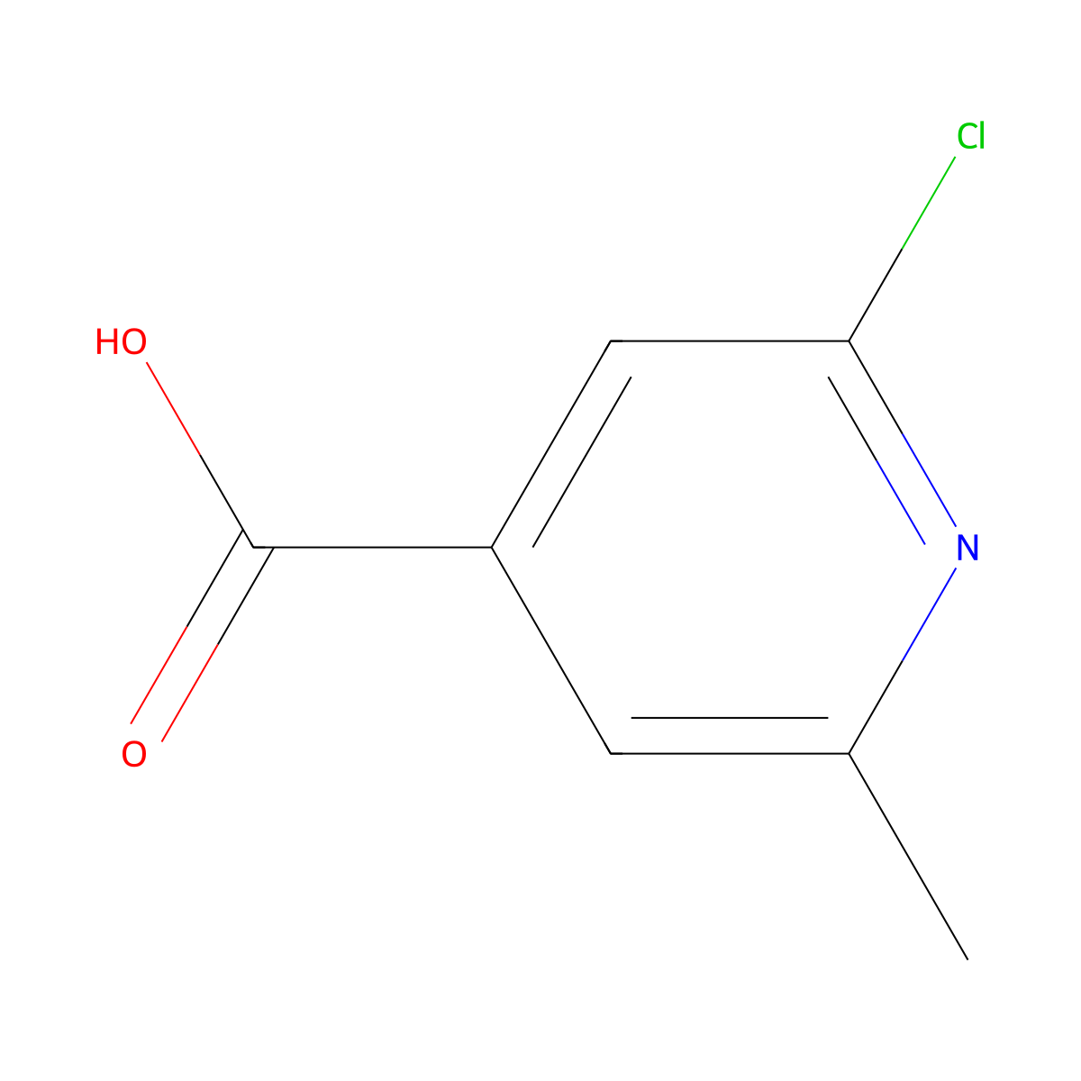 2-Chloro-6-methylpyridine-4-carboxylic acid molecular structure, CAS 25462-85-5