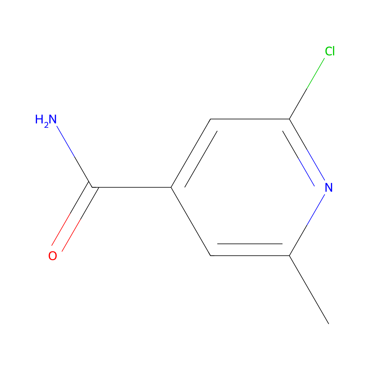 2-Chloro-6-methylpyridine-4-carboxamide molecular structure, CAS 25462-95-7