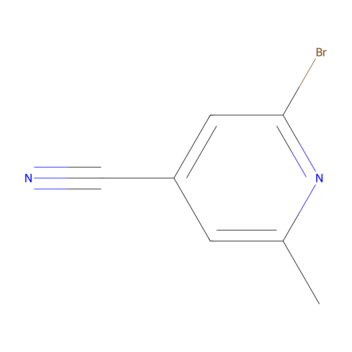 2-Bromo-6-methylisonicotinonitrile molecular structure, CAS 25462-99-1