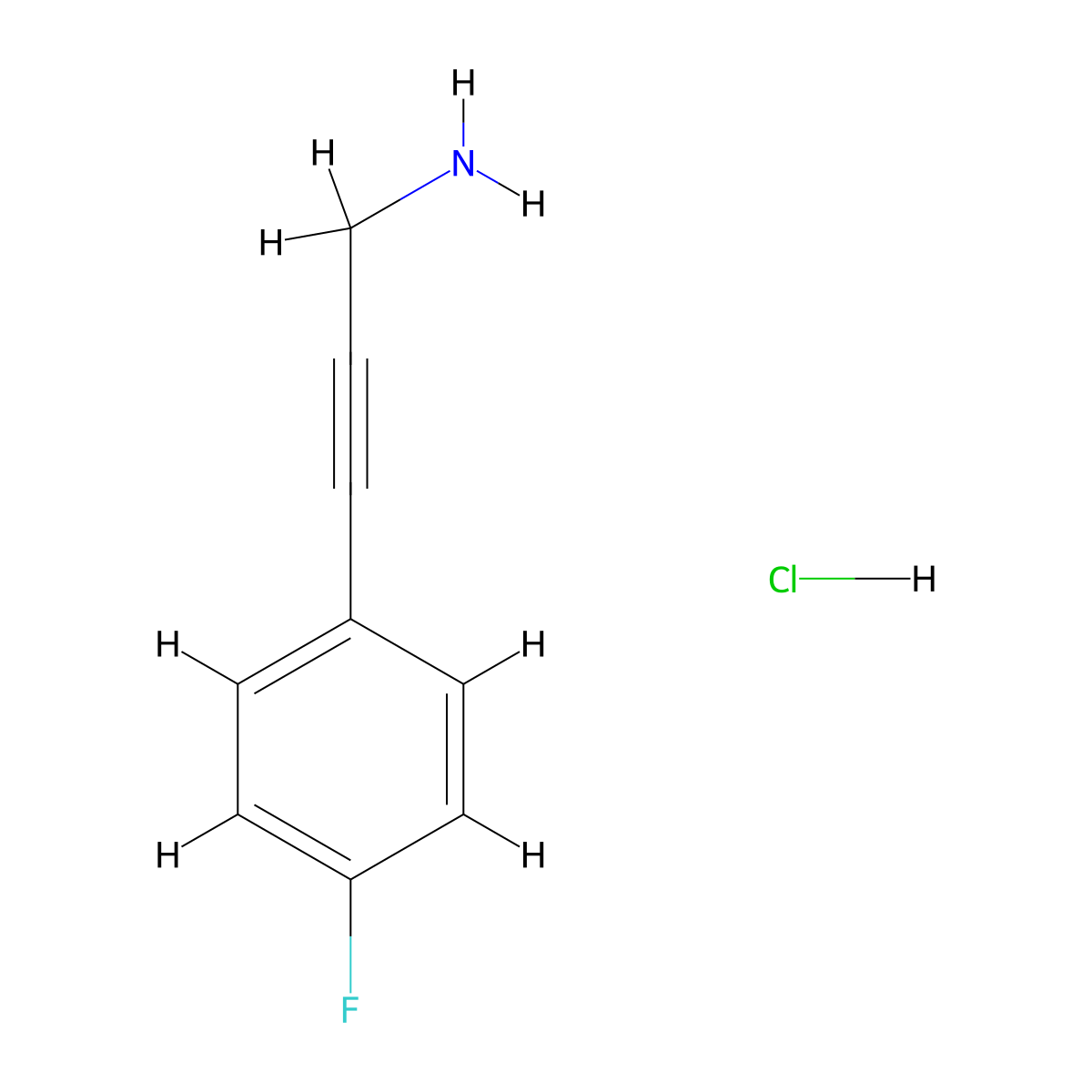 3-(4-Fluorophenyl)prop-2-yn-1-amine hydrochloride molecular structure, CAS 2546425-54-9