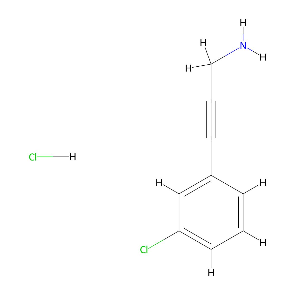 3-(3-Chlorophenyl)prop-2-yn-1-amine hydrochloride molecular structure, CAS 2546425-60-7