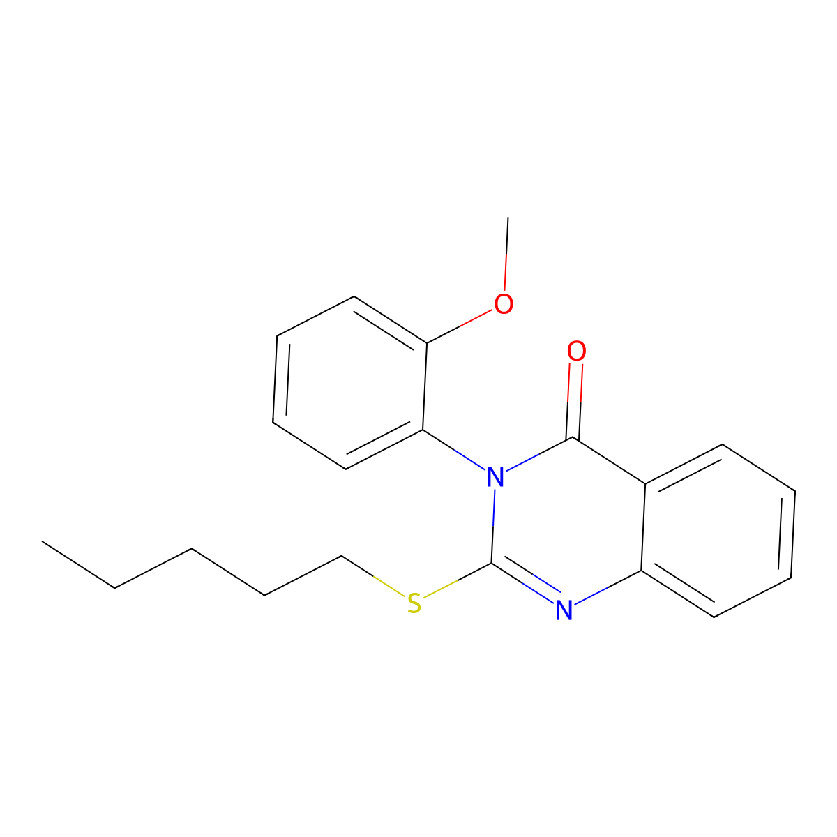 3-(2-Methoxyphenyl)-2-pentylsulfanylquinazolin-4-one molecular structure, CAS 25467-49-6