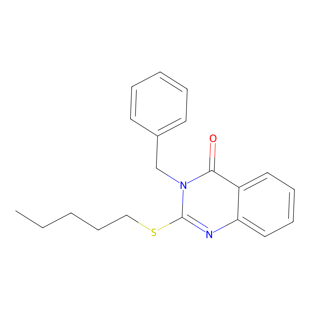 3-benzyl-2-(pentylsulfanyl)quinazolin-4(3H)-one molecular structure, CAS 25467-53-2