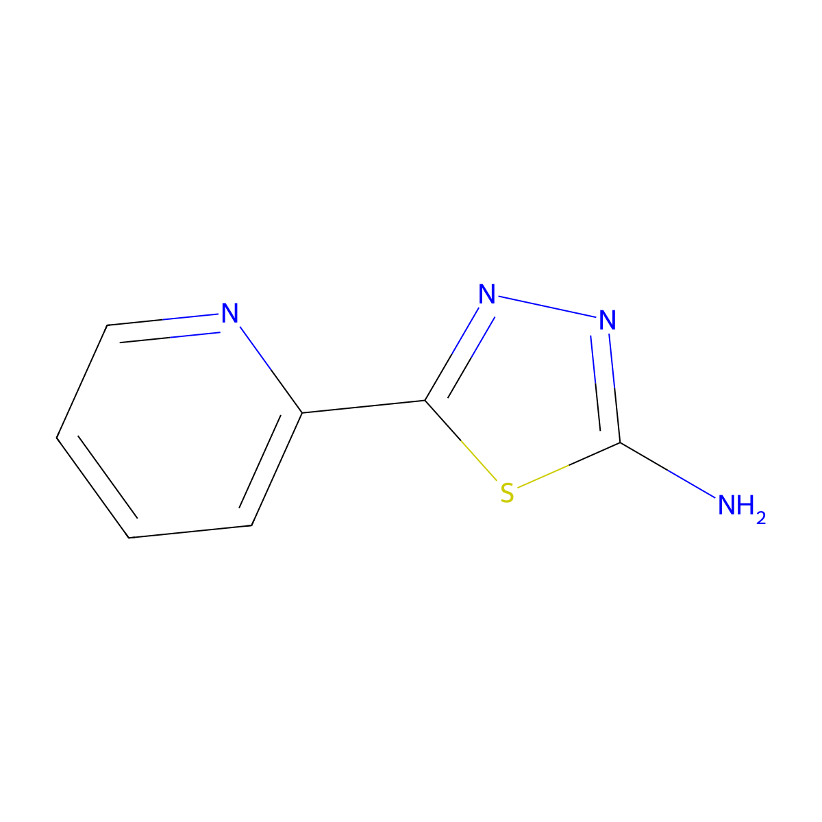 Pyridine, 3-(5-amino-1,3,4-thiadiazol-2-yl)- molecular structure, CAS 25468-22-8