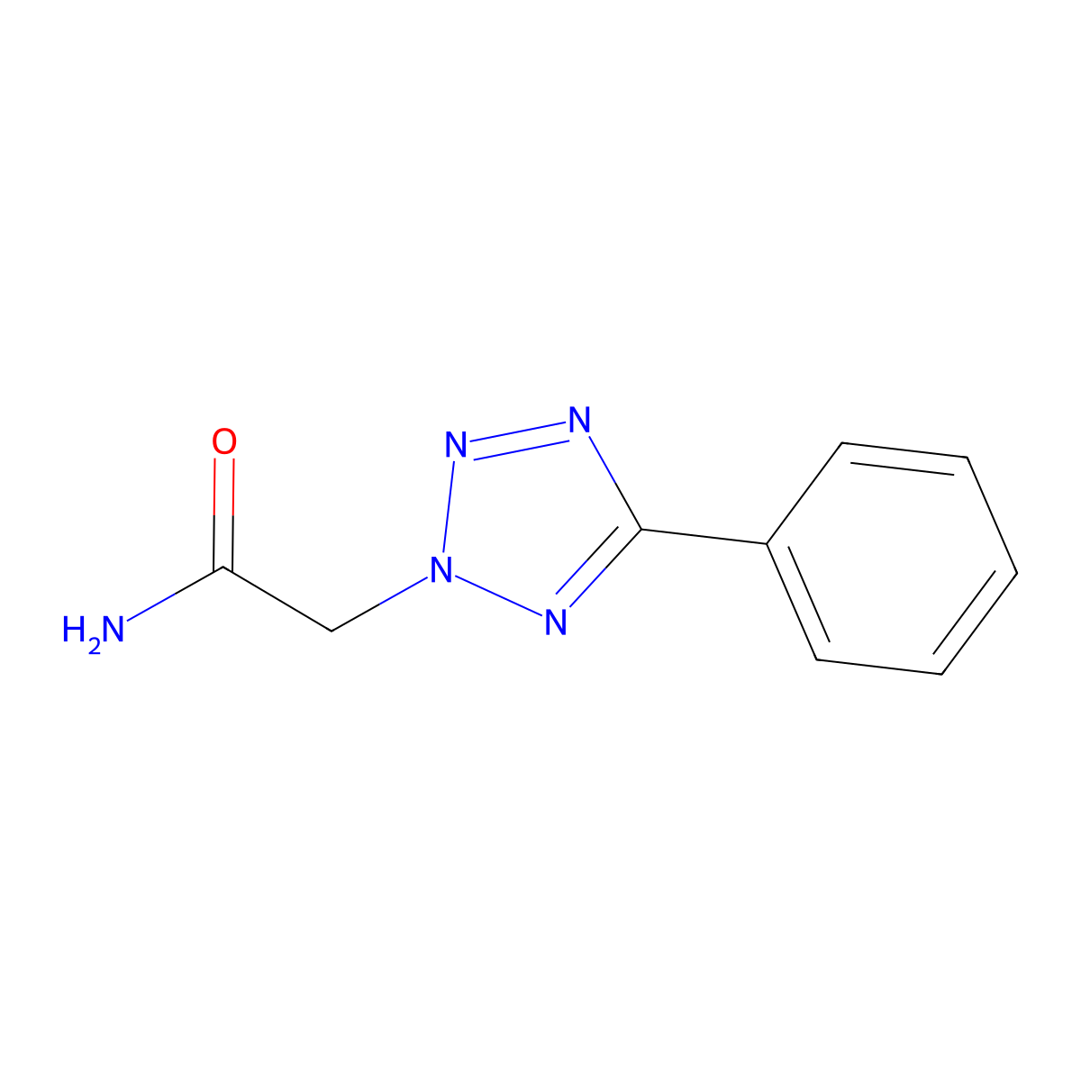 2-(5-Phenyltetrazol-2-yl)acetamide molecular structure, CAS 25468-24-0