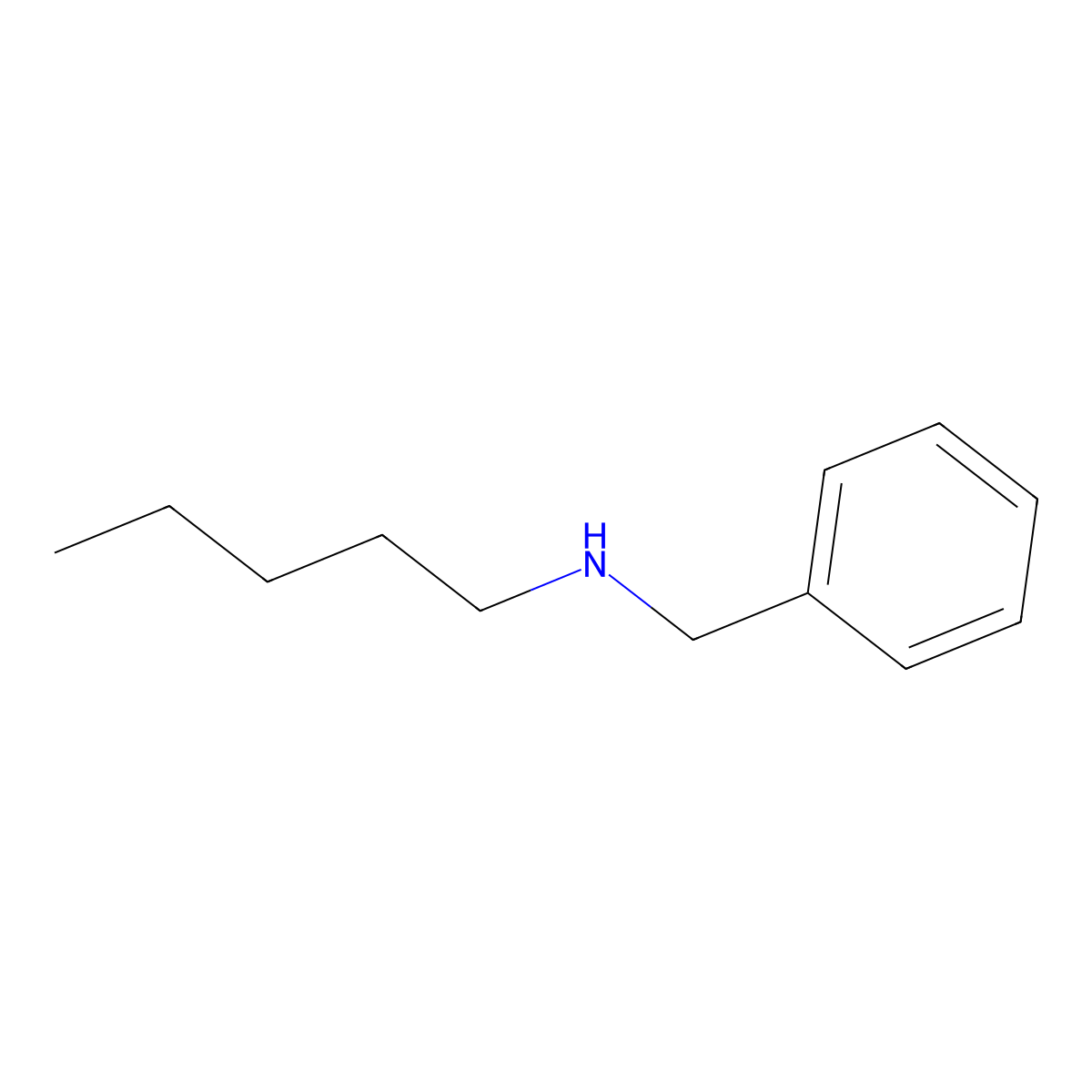Benzenemethanamine, N-pentyl- molecular structure, CAS 25468-43-3