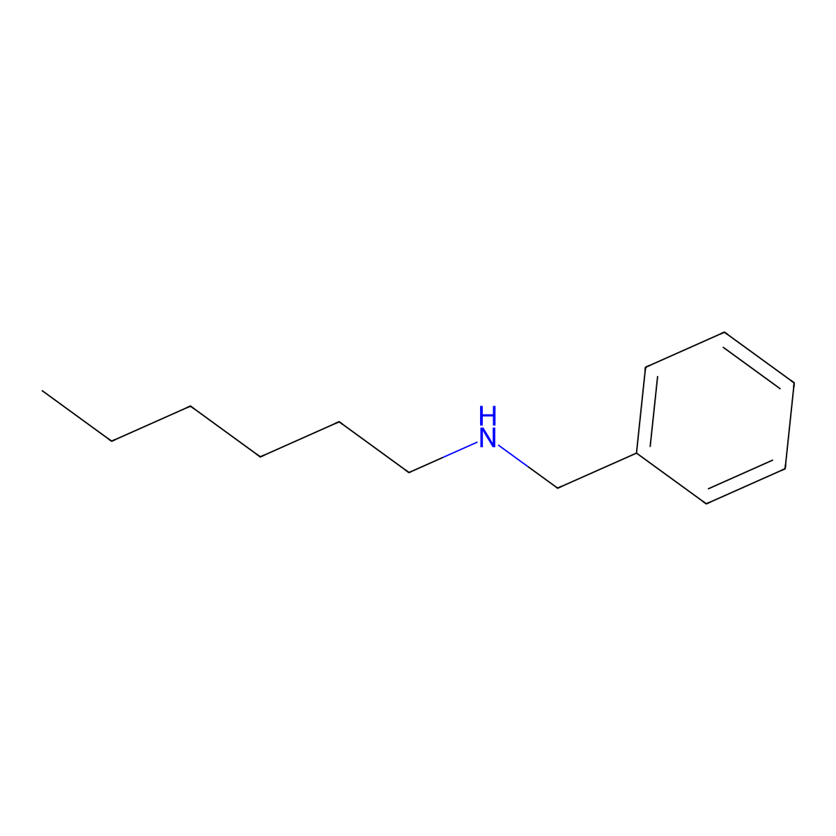 Benzenemethanamine, N-hexyl- molecular structure, CAS 25468-44-4