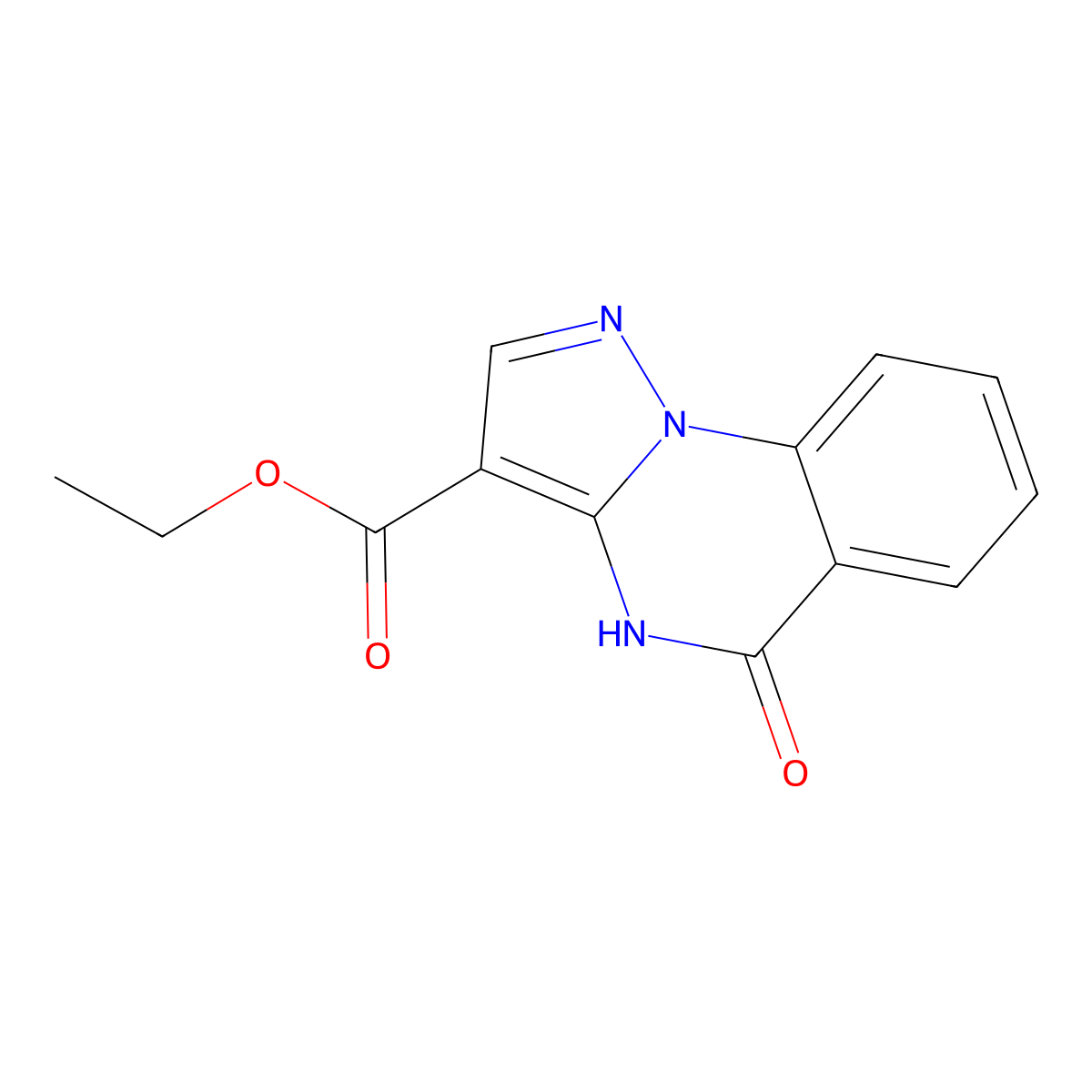 ethyl 5-oxo-1H,5H-pyrazolo(1,5-a)quinazoline-3-carboxylate molecular structure, CAS 25468-51-3