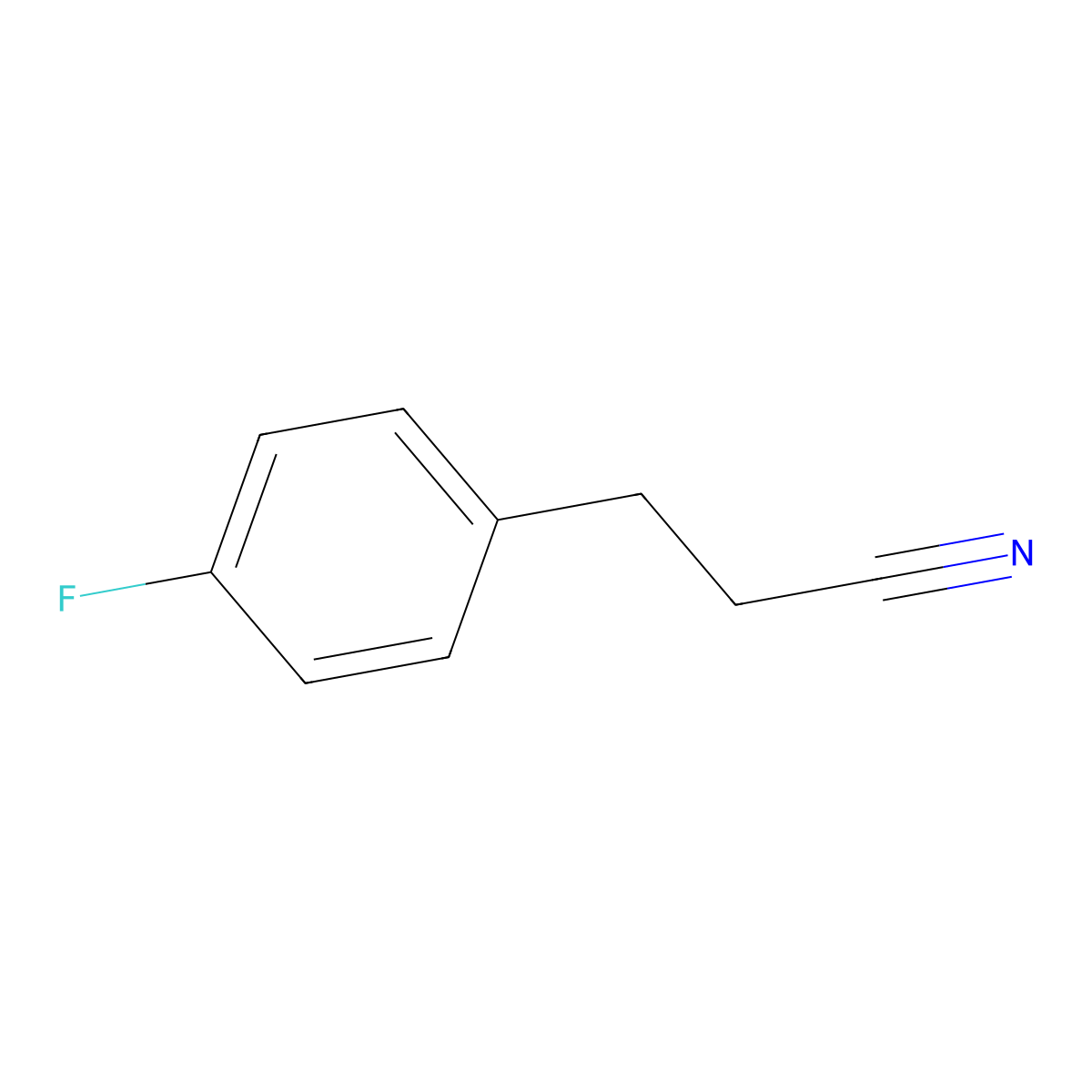 4-Fluorobenzenepropanenitrile molecular structure, CAS 25468-86-4