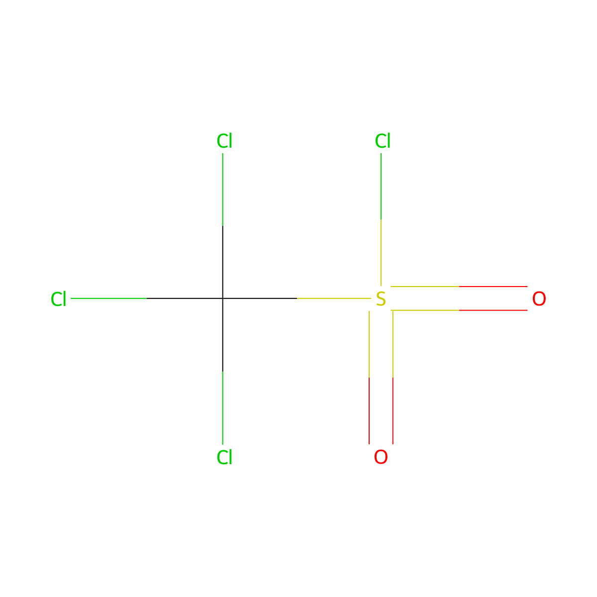 Trichloromethanesulfonyl chloride molecular structure, CAS 2547-61-7