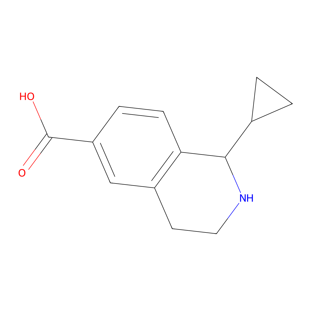 1-Cyclopropyl-1,2,3,4-tetrahydroisoquinoline-6-carboxylic acid molecular structure, CAS 2547135-99-7