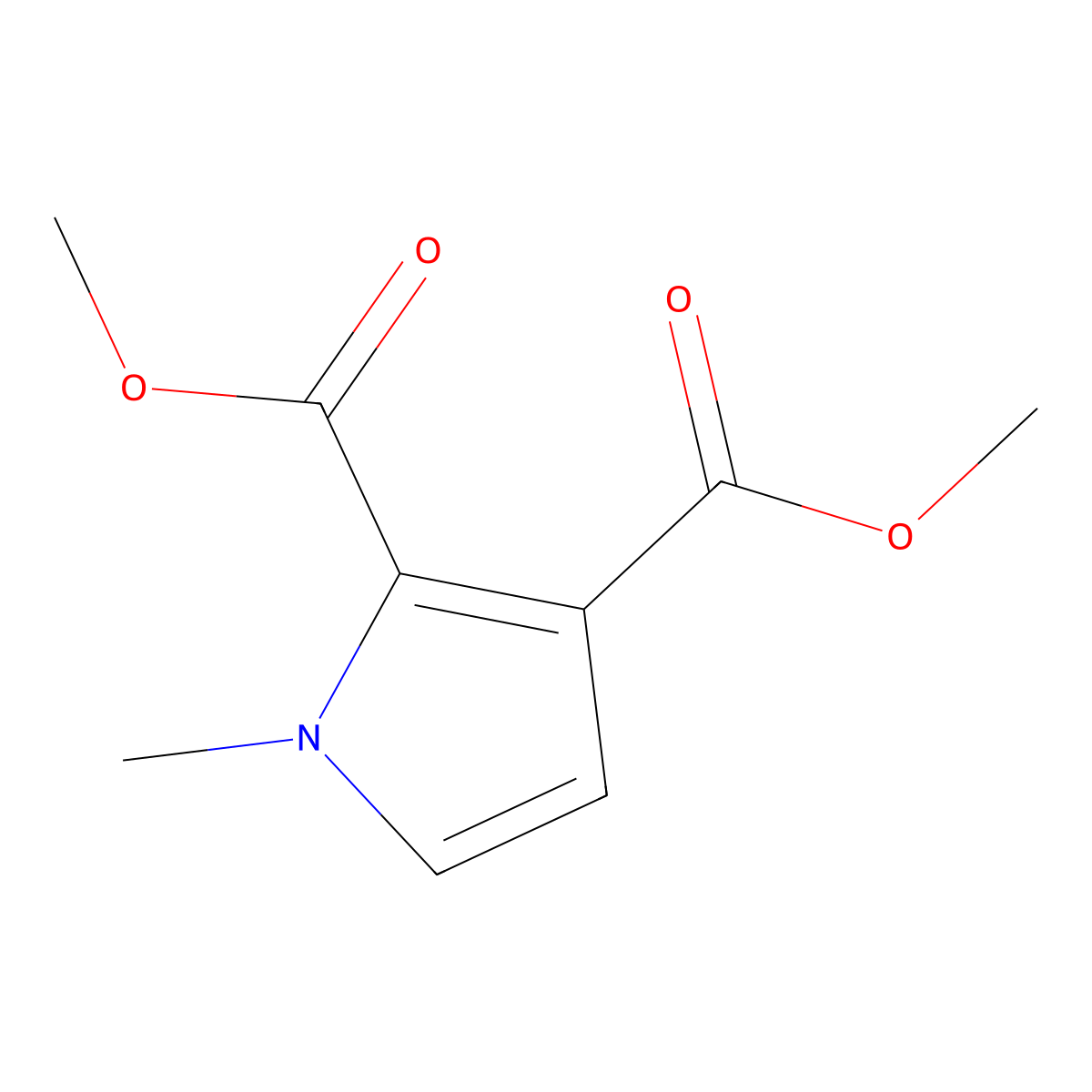 Dimethyl 1-methyl-1H-pyrrole-2,3-dicarboxylate molecular structure, CAS 25472-58-6