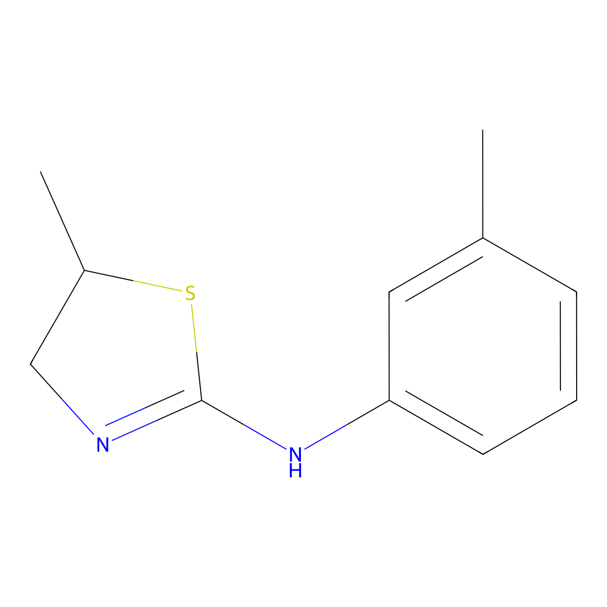5-methyl-N-(3-methylphenyl)-4,5-dihydro-1,3-thiazol-2-amine molecular structure, CAS 254732-40-6