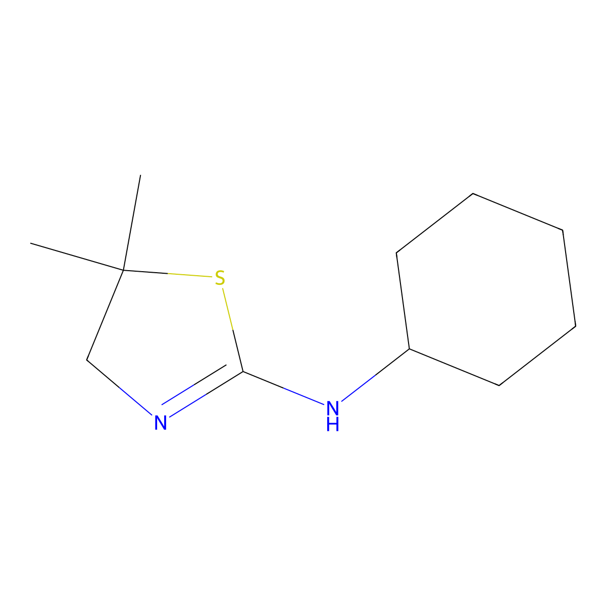 N-cyclohexyl-5,5-dimethyl-4,5-dihydro-1,3-thiazol-2-amine molecular structure, CAS 254732-47-3
