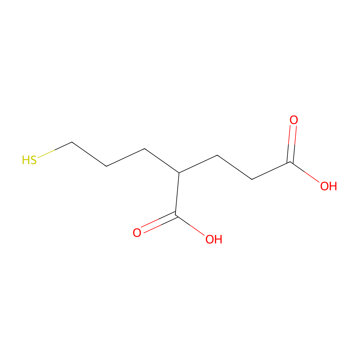 2-(3-Mercaptopropyl)pentanedioic acid molecular structure, CAS 254737-29-6