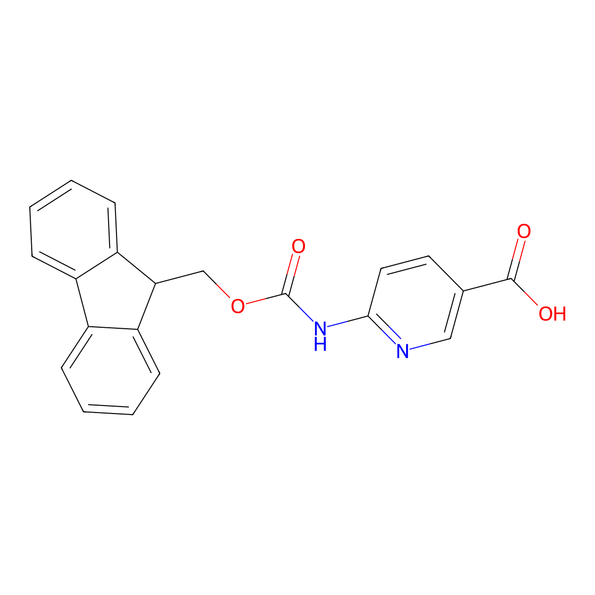 6-({[(9H-fluoren-9-yl)methoxy]carbonyl}amino)pyridine-3-carboxylic acid molecular structure, CAS 254737-61-6