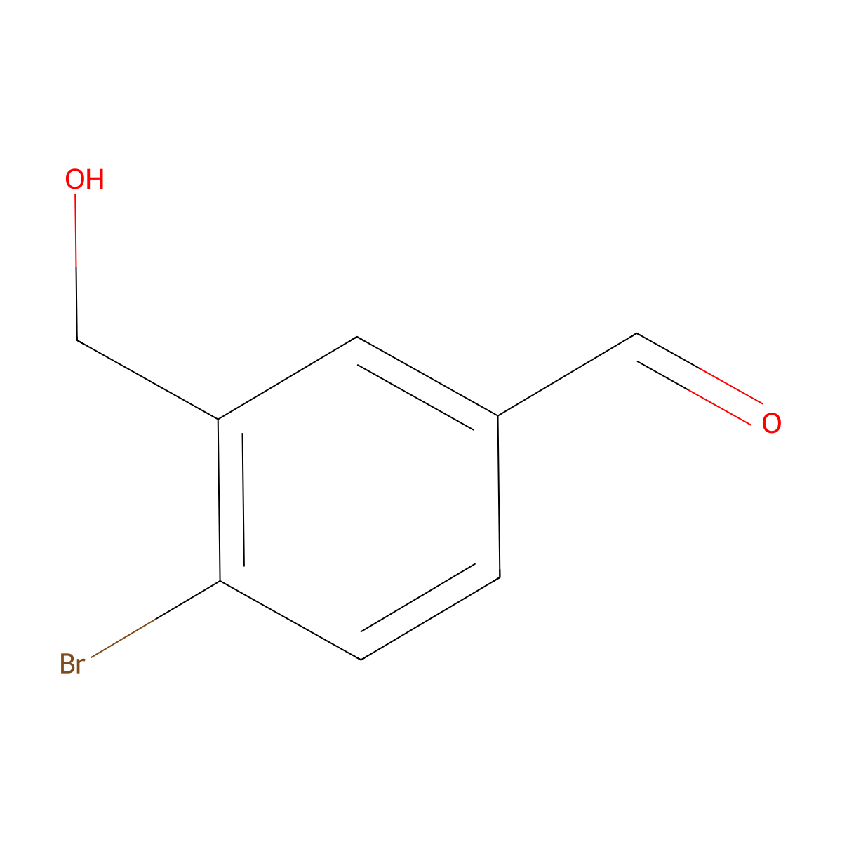 4-Bromo-3-(hydroxymethyl)benzaldehyde molecular structure, CAS 254744-15-5
