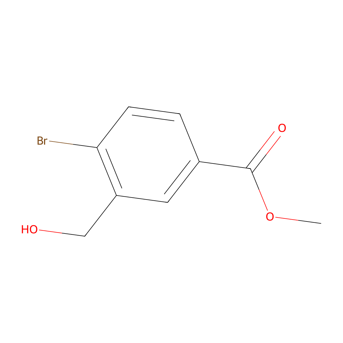Methyl 4-bromo-3-(hydroxymethyl)benzoate molecular structure, CAS 254746-40-2