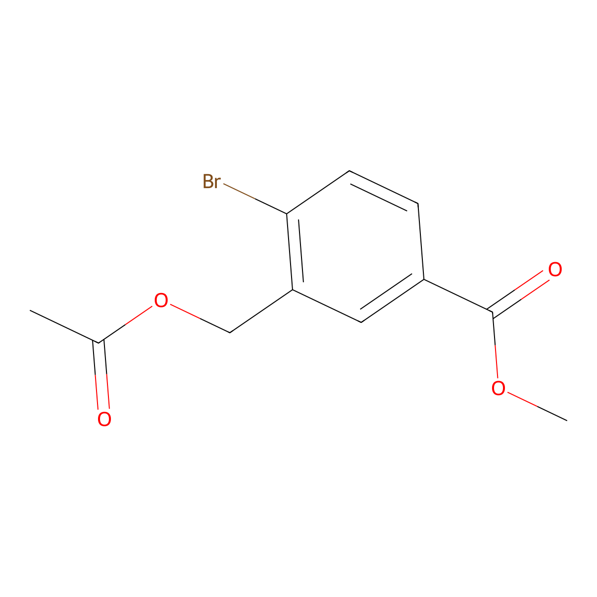 Methyl 3-(acetoxymethyl)-4-bromobenzoate molecular structure, CAS 254746-41-3