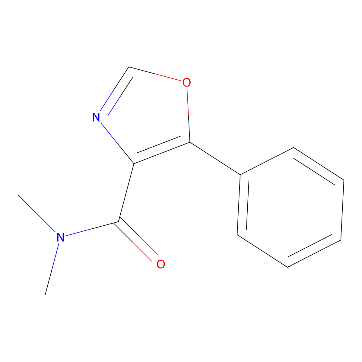 N,N-dimethyl-5-phenyl-1,3-oxazole-4-carboxamide molecular structure, CAS 254749-10-5