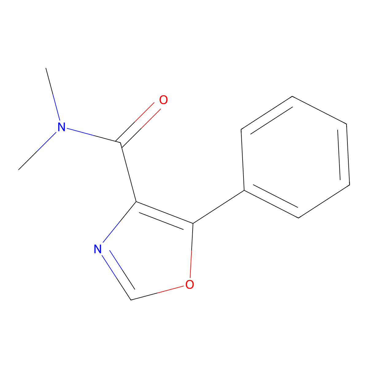 N,N-dimethyl-5-phenyl-1,3-oxazole-4-carboxamide molecular structure, CAS 254749-10-5