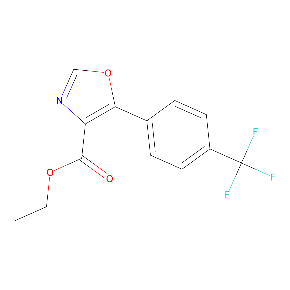 Ethyl 5-[4-(trifluoromethyl)phenyl]-1,3-oxazole-4-carboxylate molecular structure, CAS 254749-12-7