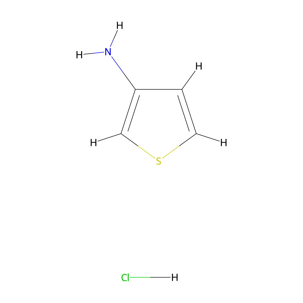 Thiophen-3-amine hydrochloride molecular structure, CAS 25475-76-7