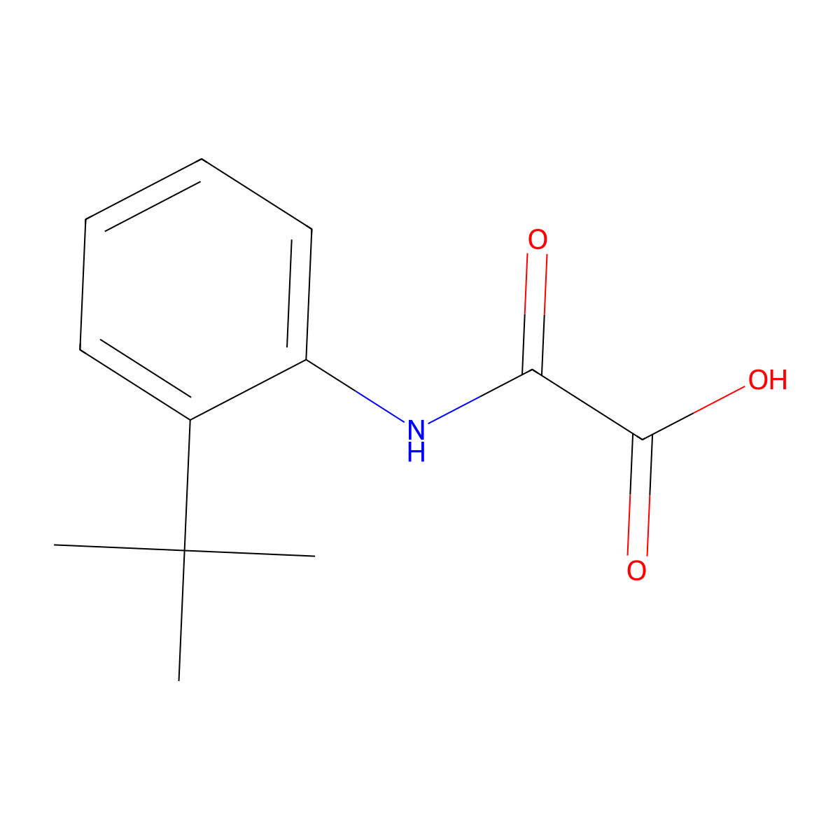 Acetic acid, 2-[[2-(1,1-dimethylethyl)phenyl]amino]-2-oxo- molecular structure, CAS 254751-08-1