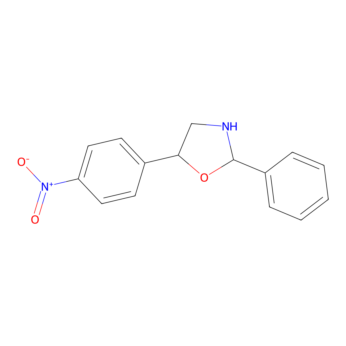 5-(4-Nitrophenyl)-2-phenyl-1,3-oxazolidine molecular structure, CAS 254753-69-0