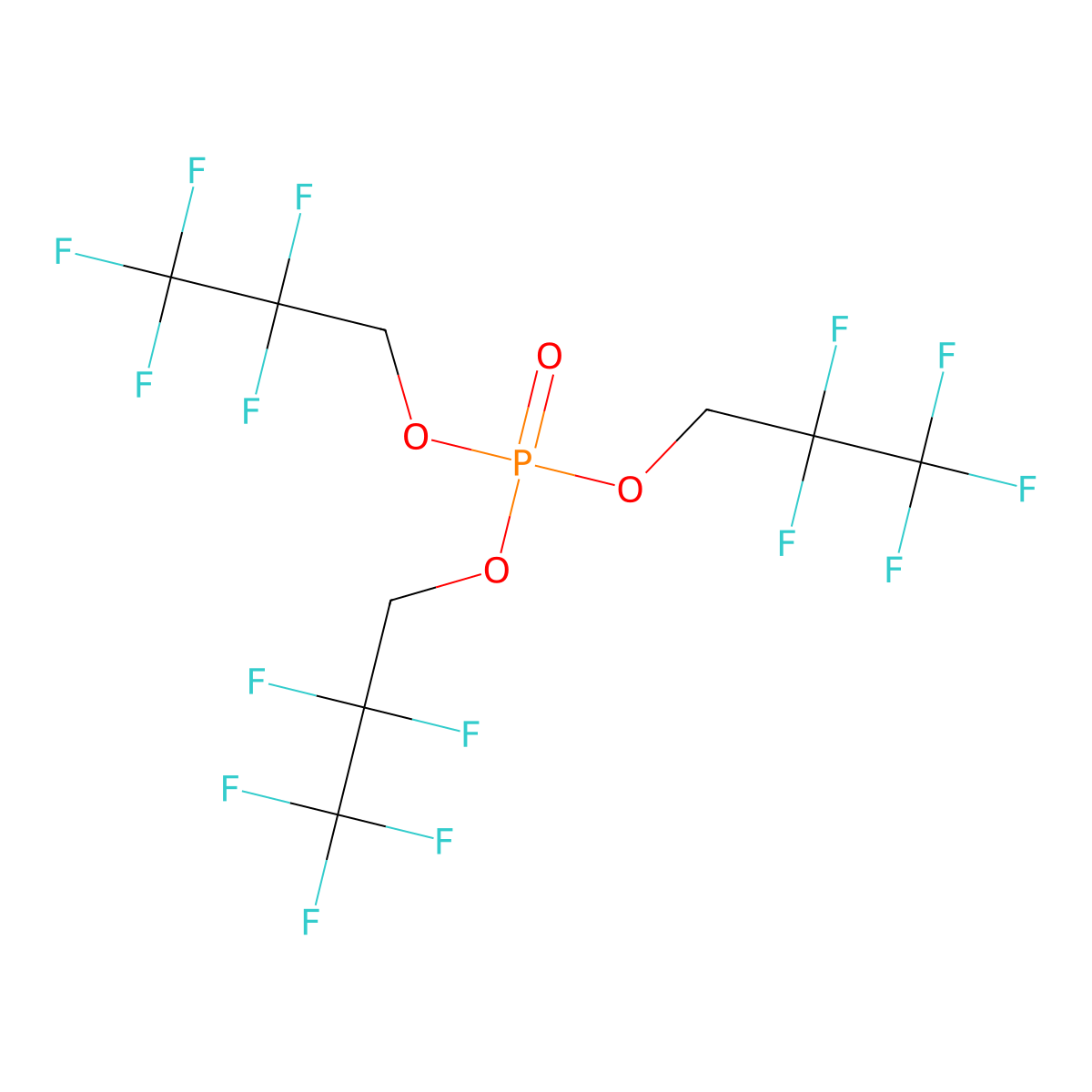 Tris(2,2,3,3,3-pentafluoropropyl)phosphate molecular structure, CAS 25476-41-9