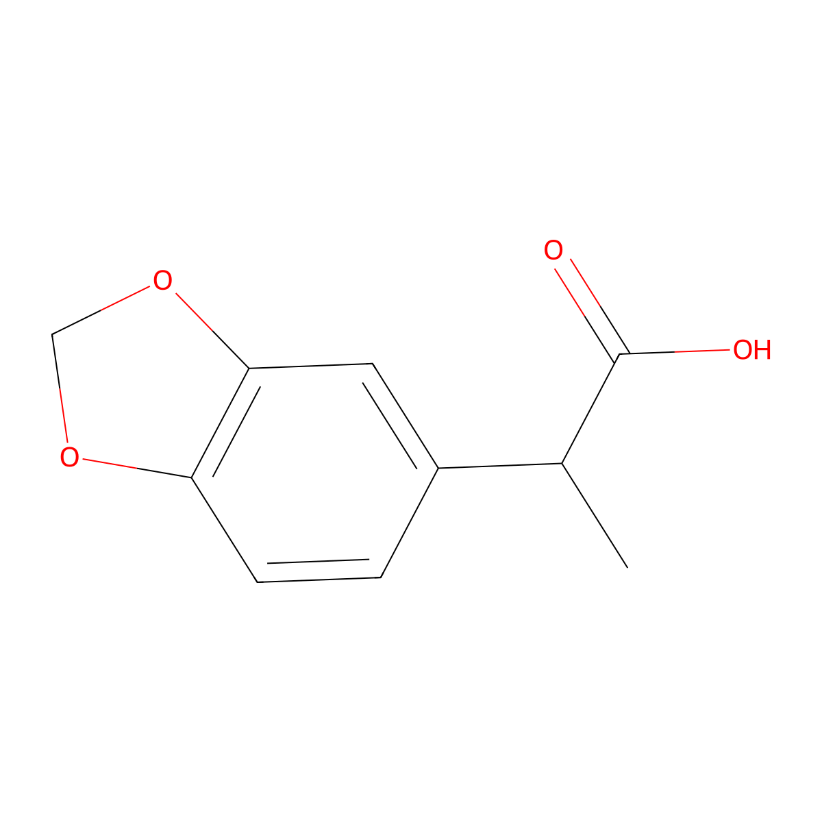 2-(1,3-Dioxaindan-5-yl)propanoic acid molecular structure, CAS 25476-44-2