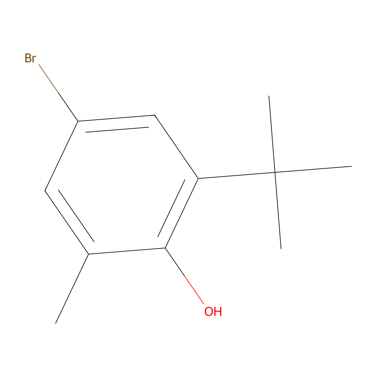 4-Bromo-2-(tert-butyl)-6-methylphenol molecular structure, CAS 25476-59-9