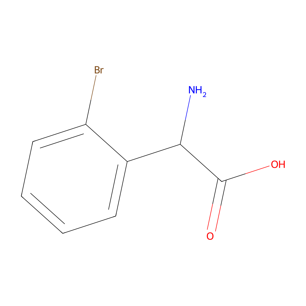 2-Amino-2-(2-bromophenyl)acetic acid molecular structure, CAS 254762-66-8