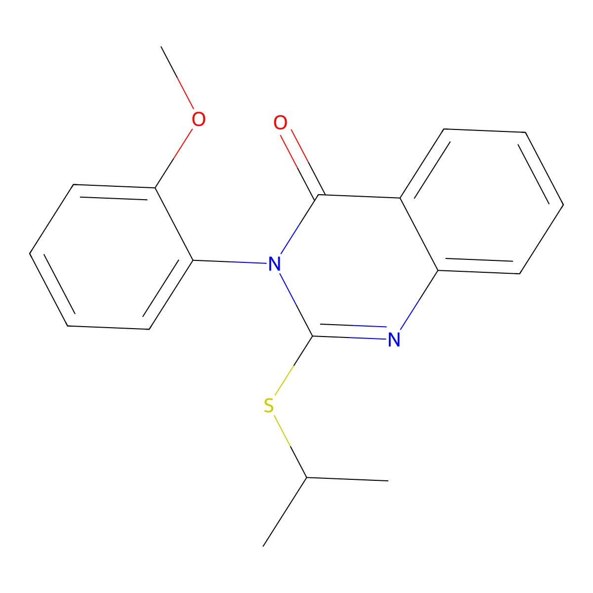 3-(2-Methoxyphenyl)-2-propan-2-ylsulfanylquinazolin-4-one molecular structure, CAS 25477-37-6