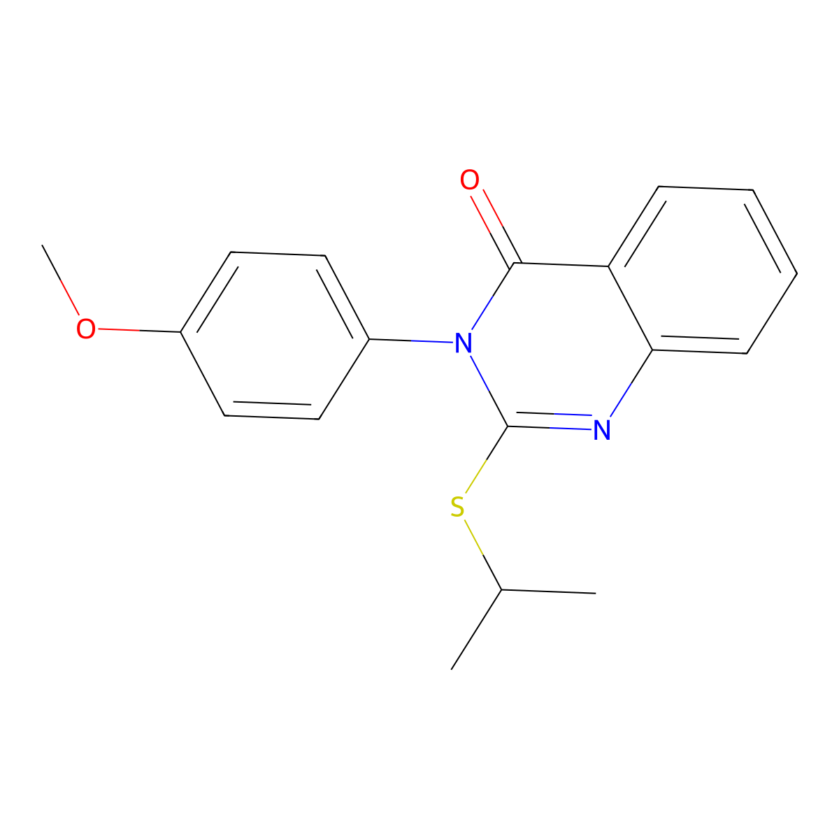 3-(4-Methoxyphenyl)-2-propan-2-ylsulfanylquinazolin-4-one molecular structure, CAS 25477-38-7