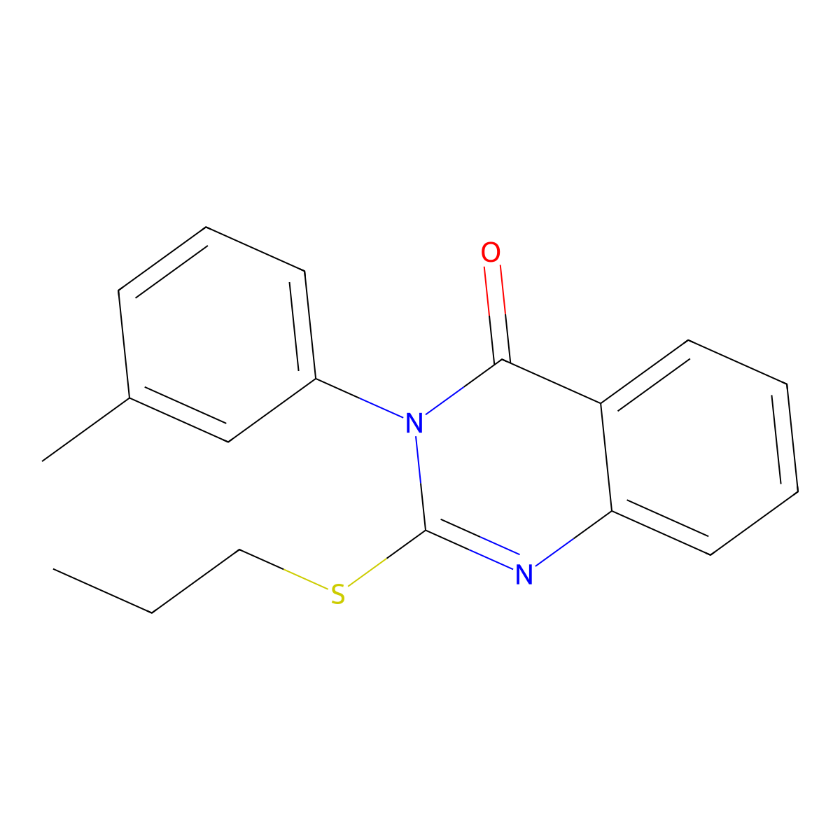 3-(3-methylphenyl)-2-(propylsulfanyl)-4(3H)-quinazolinone molecular structure, CAS 25477-44-5