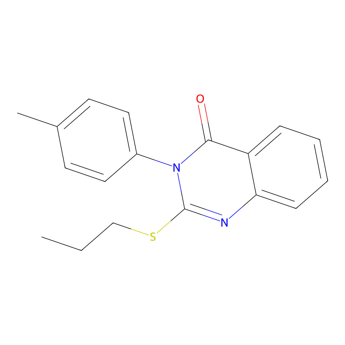 3-(4-methylphenyl)-2-(propylsulfanyl)quinazolin-4(3H)-one molecular structure, CAS 25477-45-6