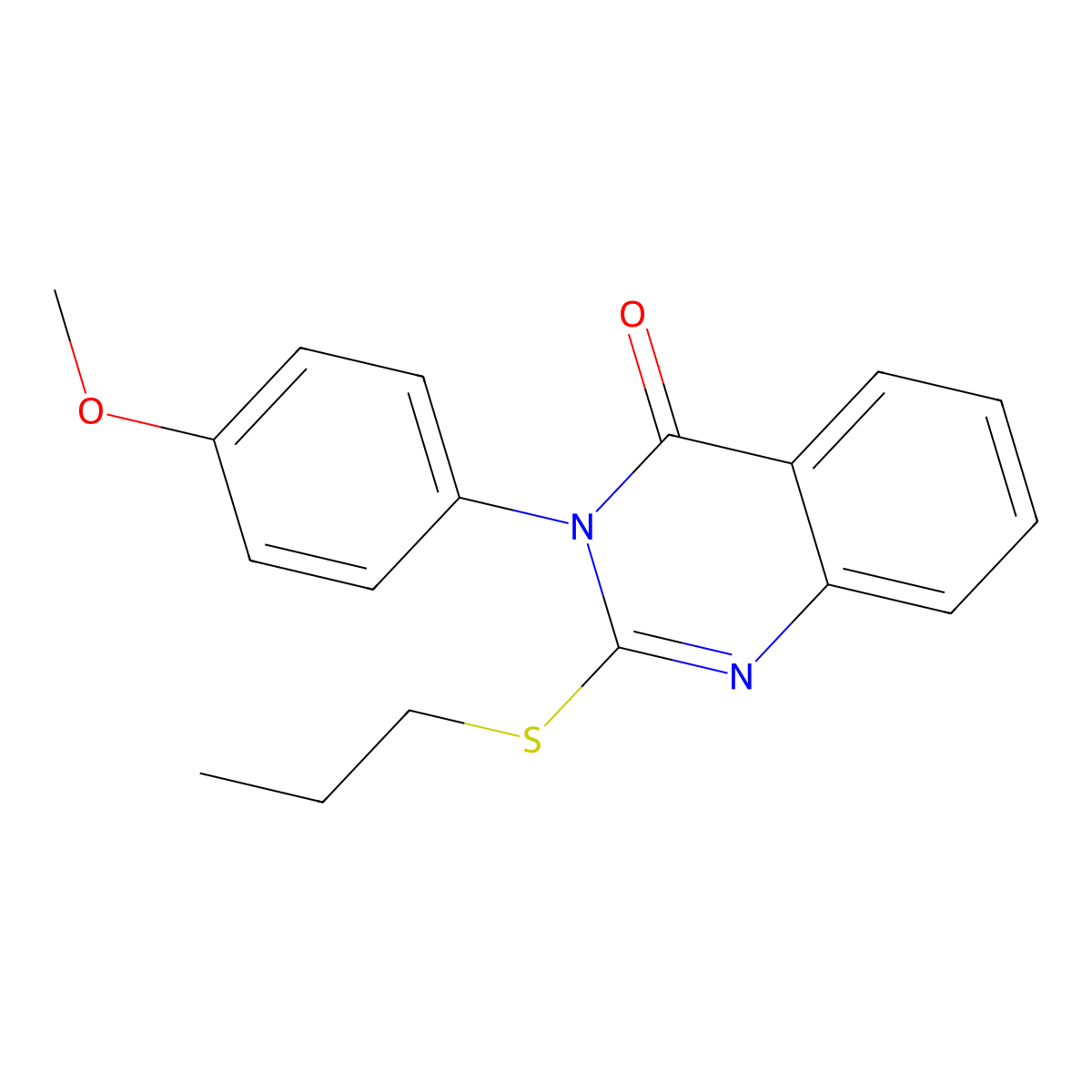 3-(4-methoxyphenyl)-2-(propylsulfanyl)-4(3H)-quinazolinone molecular structure, CAS 25477-49-0